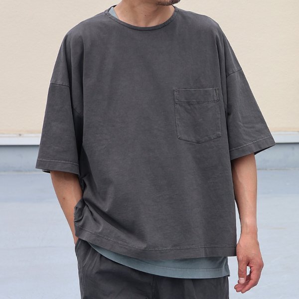 画像5: ピグメント 米綿（USAコットン）16/-天竺（8.45オンス）胸ポケ付き サイドスリット ボクシーAライン ビッグ Tシャツ / Audience