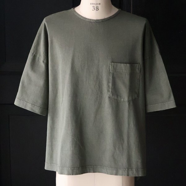 画像16: ピグメント 米綿（USAコットン）16/-天竺（8.45オンス）胸ポケ付き サイドスリット ボクシーAライン ビッグ Tシャツ / Audience