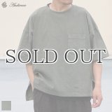 ピグメント 米綿（USAコットン）16/-天竺（8.45オンス）胸ポケ付き サイドスリット ボクシーAライン ビッグ Tシャツ / Audience