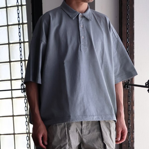 画像3: ピグメント 米綿 (USAコットン) 16/-天竺 ( 8.45オンス) ハーフスリーブ ドローコード バルーン ポロシャツ / Audience【一部ご予約・3月中旬〜4月上旬予定】