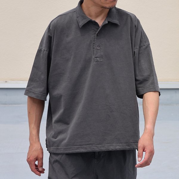 画像2: ピグメント 米綿 (USAコットン) 16/-天竺 ( 8.45オンス) ハーフスリーブ ドローコード バルーン ポロシャツ / Audience