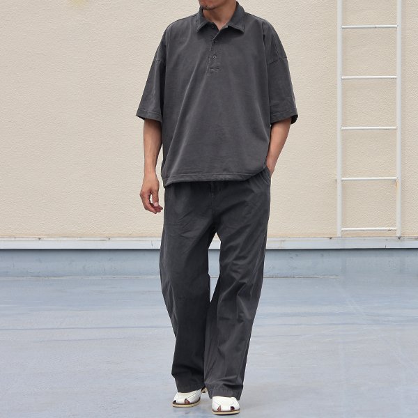 画像8: ピグメント 米綿 (USAコットン) 16/-天竺 ( 8.45オンス) ハーフスリーブ ドローコード バルーン ポロシャツ / Audience