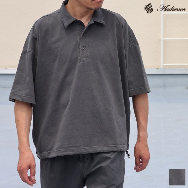 画像1: ピグメント 米綿 (USAコットン) 16/-天竺 ( 8.45オンス) ハーフスリーブ ドローコード バルーン ポロシャツ / Audience