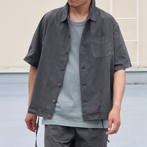 画像8: ピグメント 馬布 (ホースクロス) ドローコード バルーン オープンカラー ハーフスリーブシャツ / Audience