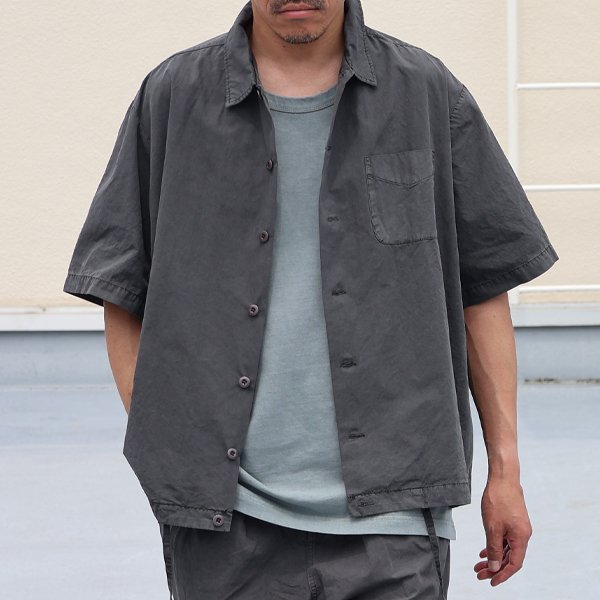 画像9: ピグメント 馬布 (ホースクロス) ドローコード バルーン オープンカラー ハーフスリーブシャツ / Audience