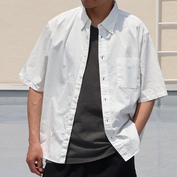 画像3: 日本製 ワンウォッシュ ボタンダウン 半袖 テーパードシャツ【MADE IN JAPAN】『日本製』/ Upscape Audience