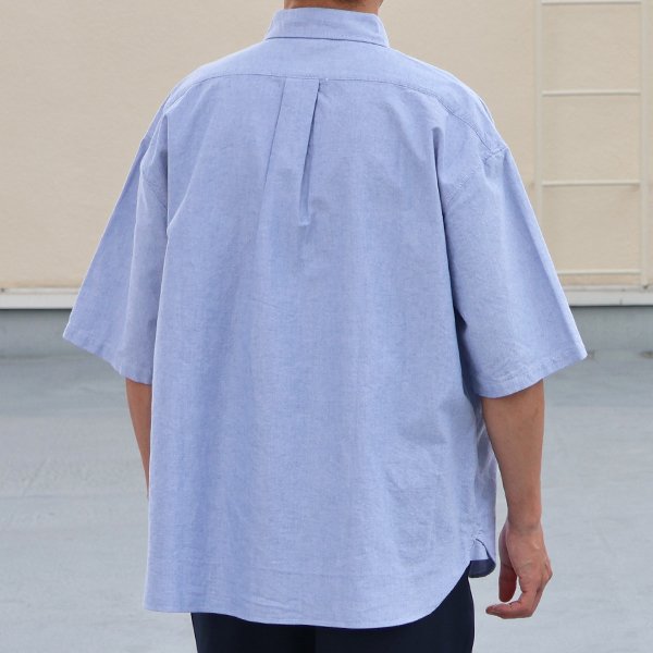 画像5: 播州織オックスフォード ボタンダウン ボクシーAライン ハーフスリーブシャツ【MADE IN JAPAN】『日本製』/ Upscape Audience
