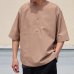 画像3: 綿麻ビンテージキャンバス スリーピング ヘンリー ハーフスリーブシャツ / Audience