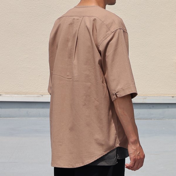 画像6: 綿麻ビンテージキャンバス スリーピング ヘンリー ハーフスリーブシャツ / Audience