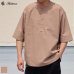 画像1: 綿麻ビンテージキャンバス スリーピング ヘンリー ハーフスリーブシャツ / Audience (1)