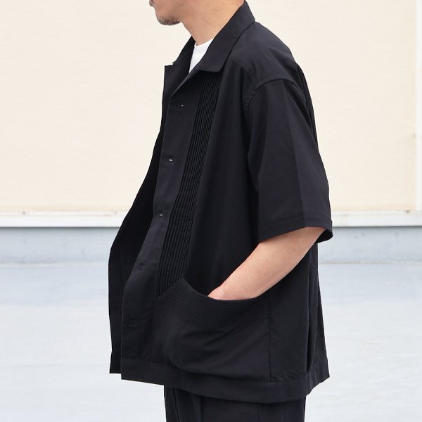 画像4: 綿麻ビンテージキャンバス ピンタック ハーフスリーブ オープンカラーシャツ / Audience