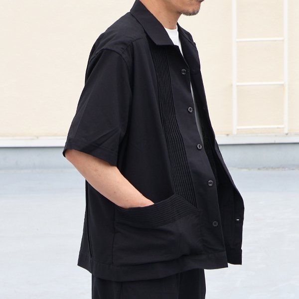 画像5: 綿麻ビンテージキャンバス ピンタック ハーフスリーブ オープンカラーシャツ / Audience