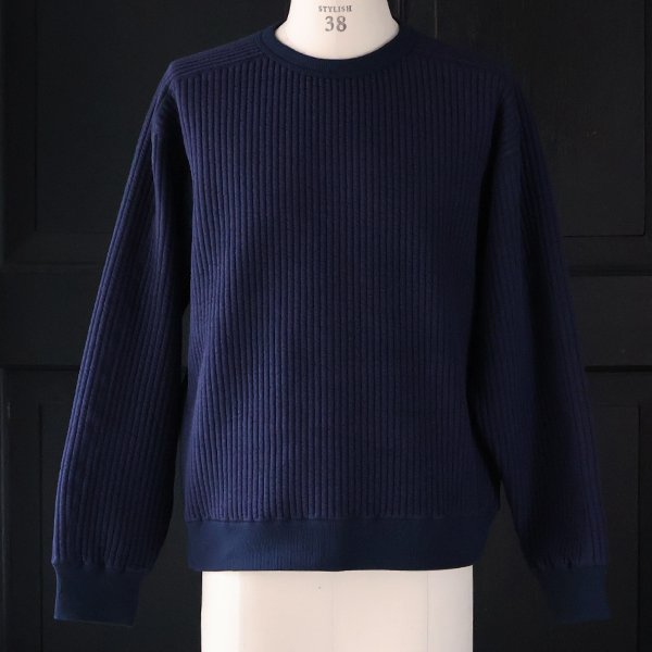 画像12: 「尾州」コットンキルト ミリタリースリーブ クルーネック【MADE IN JAPAN】『日本製』 / Upscape Audience