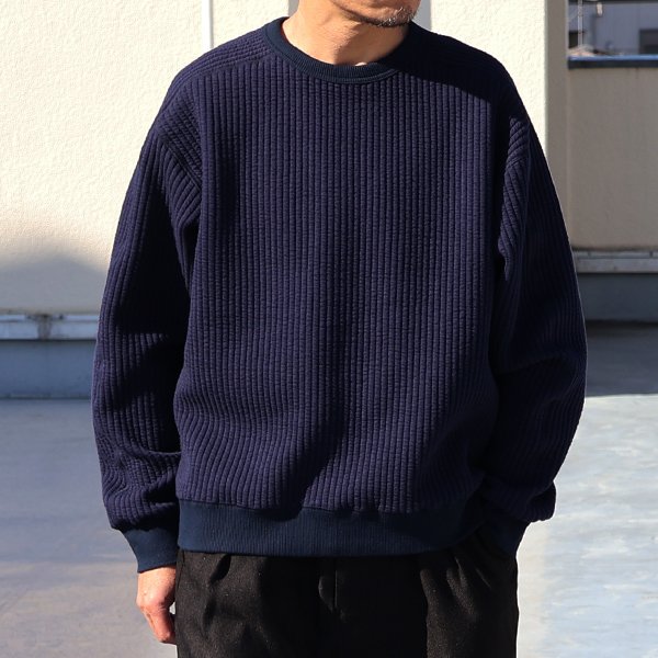 画像2: 「尾州」コットンキルト ミリタリースリーブ クルーネック【MADE IN JAPAN】『日本製』 / Upscape Audience