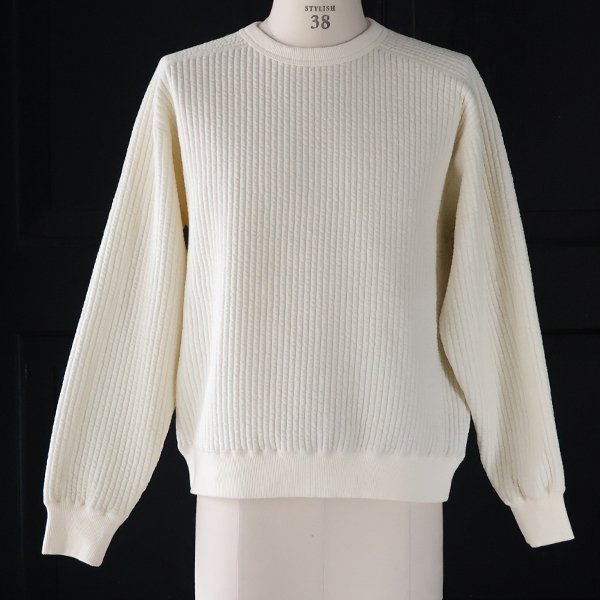 画像8: 「尾州」コットンキルト ミリタリースリーブ クルーネック【MADE IN JAPAN】『日本製』 / Upscape Audience