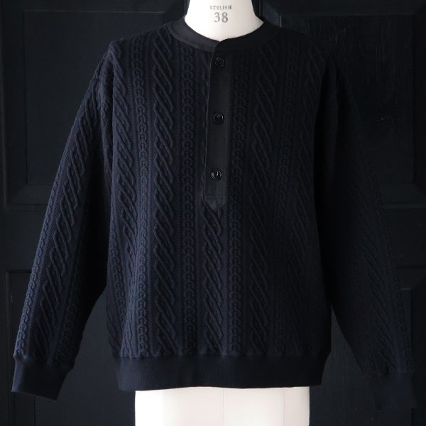 画像4: 「尾州」コットンキルト 布帛ヘンリーネック【MADE IN JAPAN】『日本製』 / Upscape Audience