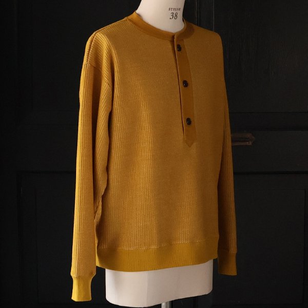 画像13: ウールビッグワッフル 布帛ヘンリーネック ニットソー【MADE IN JAPAN】『日本製』 / Upscape Audience