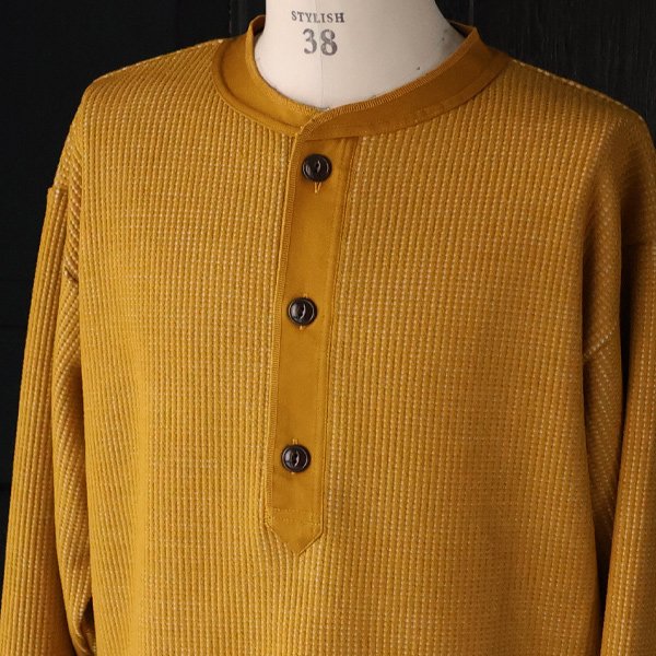 画像14: ウールビッグワッフル 布帛ヘンリーネック ニットソー【MADE IN JAPAN】『日本製』 / Upscape Audience