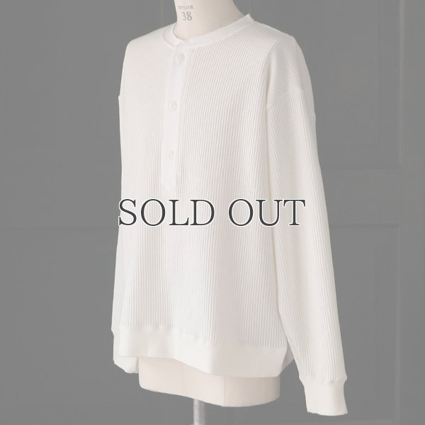 画像3: ウールビッグワッフル 布帛ヘンリーネック ニットソー【MADE IN JAPAN】『日本製』 / Upscape Audience