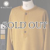 ウールビッグワッフル 布帛ヘンリーネック ニットソー【MADE IN JAPAN】『日本製』 / Upscape Audience
