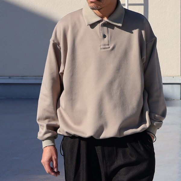 画像3: ボンバーヒート爆暖裏起毛 ヘムドローコード バルーン ポロスウェット【MADE IN JAPAN】『日本製』 / Upscape Audience