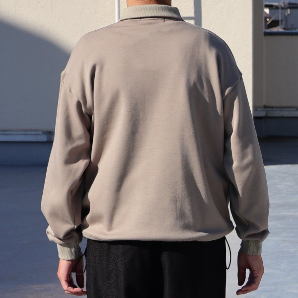 画像5: ボンバーヒート爆暖裏起毛 ヘムドローコード バルーン ポロスウェット【MADE IN JAPAN】『日本製』 / Upscape Audience