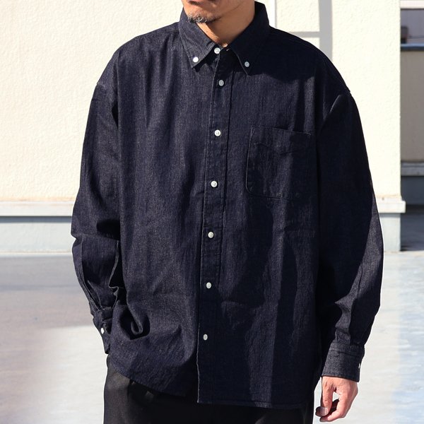 画像3: 「備後」 8オンス ムラデニム 釦ダウン ボク シーAライン 長袖シャツ【MADE IN JAPAN】『日本製』/ Upscape Audience
