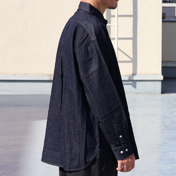 画像4: 「備後」 8オンス ムラデニム 釦ダウン ボク シーAライン 長袖シャツ【MADE IN JAPAN】『日本製』/ Upscape Audience