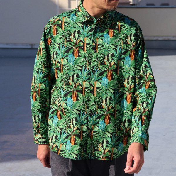 画像2: 日本製 プリントブロード ワンウォッシュ レギュラーカラー 長袖 テーパードシャツ【MADE IN JAPAN】『日本製』/ Upscape Audience