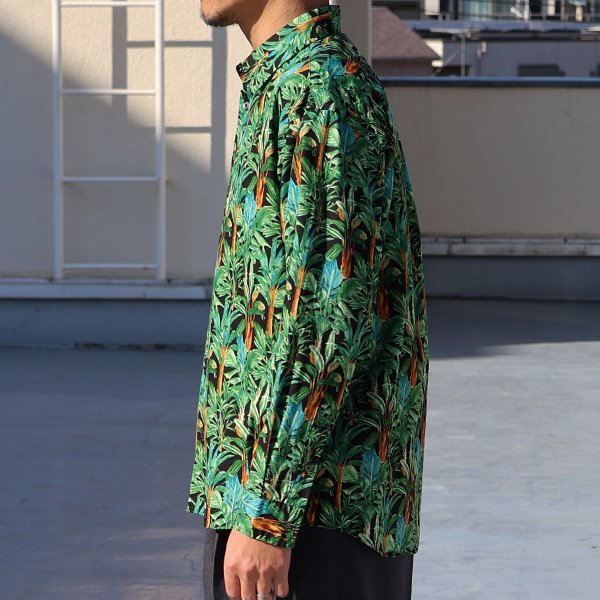 画像4: 日本製 プリントブロード ワンウォッシュ レギュラーカラー 長袖 テーパードシャツ【MADE IN JAPAN】『日本製』/ Upscape Audience