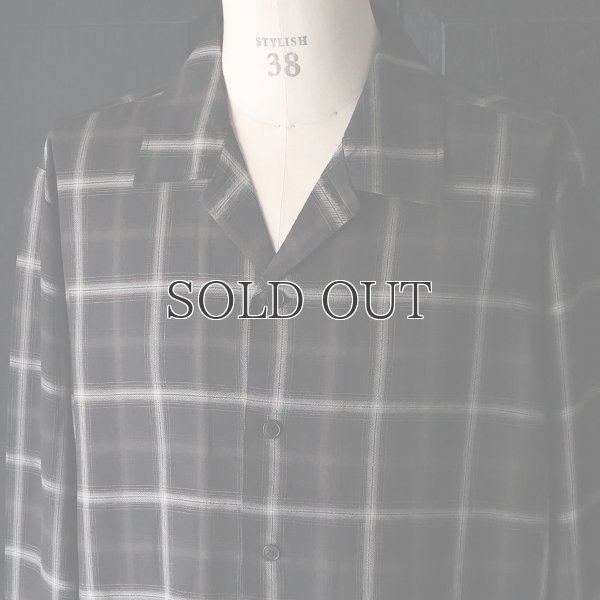 画像13: 「西脇」 レーヨン オンブレチェック オープンカラー 長袖シャツ【MADE IN JAPAN】『日本製』/ Upscape Audience