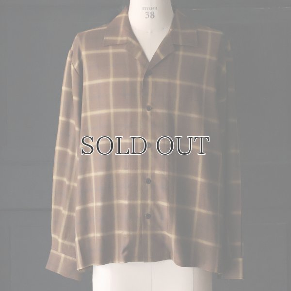 画像3: 「西脇」 レーヨン オンブレチェック オープンカラー 長袖シャツ【MADE IN JAPAN】『日本製』/ Upscape Audience
