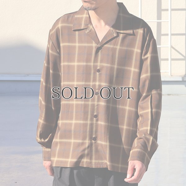 画像2: 「西脇」 レーヨン オンブレチェック オープンカラー 長袖シャツ【MADE IN JAPAN】『日本製』/ Upscape Audience