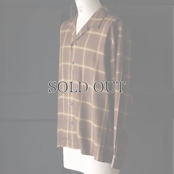 画像4: 「西脇」 レーヨン オンブレチェック オープンカラー 長袖シャツ【MADE IN JAPAN】『日本製』/ Upscape Audience