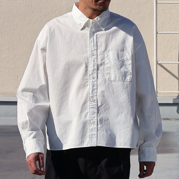 画像2: 「遠州」7オンス チノクロス ボタンダウン ボクシー クロップド 長袖シャツ【MADE IN JAPAN】『日本製』/ Upscape Audience
