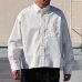 画像2: 「遠州」7オンス チノクロス ボタンダウン ボクシー クロップド 長袖シャツ【MADE IN JAPAN】『日本製』/ Upscape Audience (2)