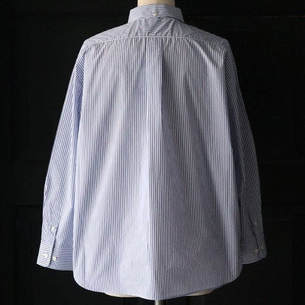 画像11: 吸水速乾・接触冷感・UVカット「多機能TECH 」 コットンライク ストライプ ボタンダウン ボクシーAライン 長袖シャツ【MADE IN JAPAN】『日本製』/ Upscape Audience