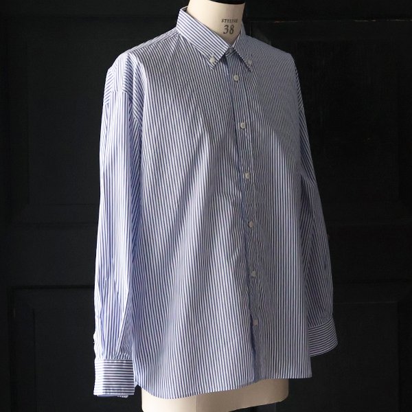 画像12: 吸水速乾・接触冷感・UVカット「多機能TECH 」 コットンライク ストライプ ボタンダウン ボクシーAライン 長袖シャツ【MADE IN JAPAN】『日本製』/ Upscape Audience