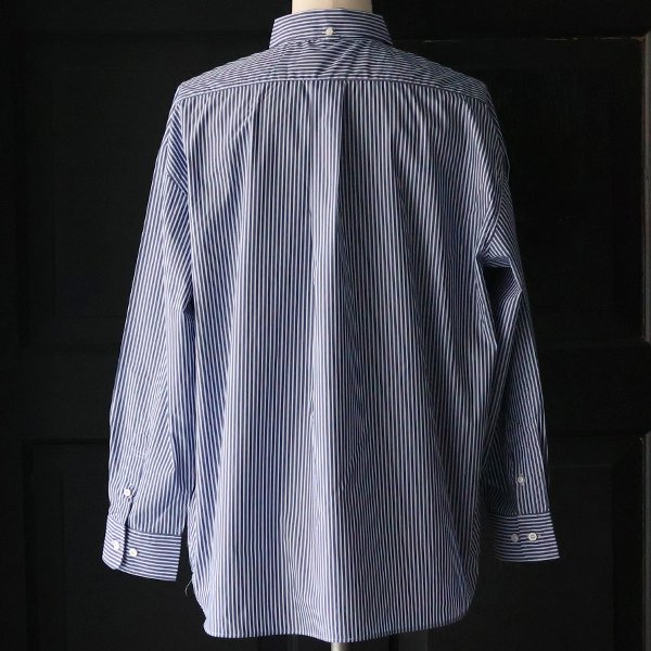 画像3: 吸水速乾・接触冷感・UVカット「多機能TECH 」 コットンライク ストライプ ボタンダウン ボクシーAライン 長袖シャツ【MADE IN JAPAN】『日本製』/ Upscape Audience