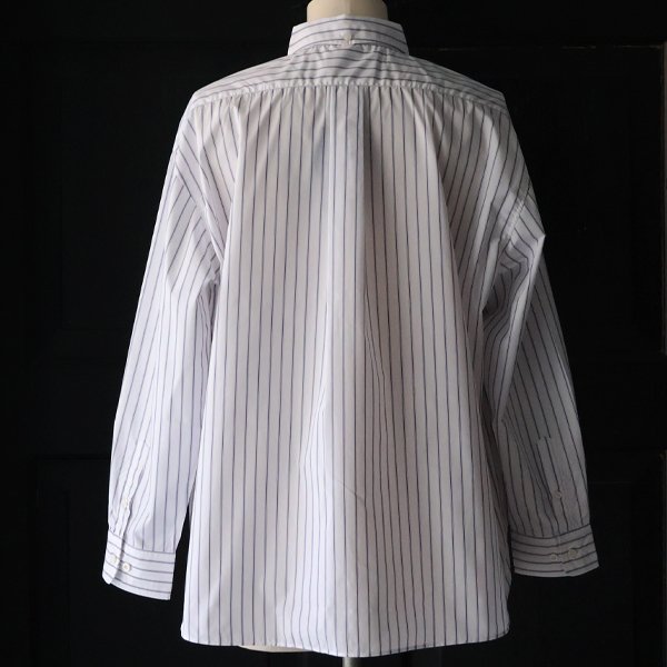 画像5: 吸水速乾・接触冷感・UVカット「多機能TECH 」 コットンライク ストライプ ボタンダウン ボクシーAライン 長袖シャツ【MADE IN JAPAN】『日本製』/ Upscape Audience