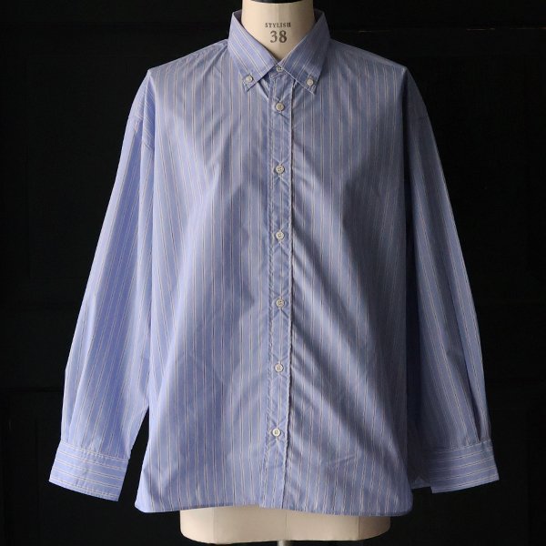 画像6: 吸水速乾・接触冷感・UVカット「多機能TECH 」 コットンライク ストライプ ボタンダウン ボクシーAライン 長袖シャツ【MADE IN JAPAN】『日本製』/ Upscape Audience