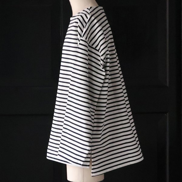 画像11: 透湿・UVカット「多機能COTTON」 引揃ハイゲージ天竺 & ボーダー (7オンス) ボートネック 長袖 Tシャツ【MADE IN JAPAN】『日本製』/ Upscape Audience