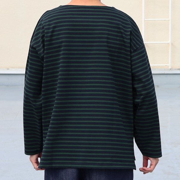 画像5: 透湿・UVカット「多機能COTTON」 引揃ハイゲージ天竺 & ボーダー (7オンス) ボートネック 長袖 Tシャツ【MADE IN JAPAN】『日本製』/ Upscape Audience