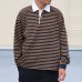 画像3: 透湿・UVカット「多機能COTTON」 引揃ハイゲージ天竺 & ボーダー (7オンス) ラグビーポロ 長袖 Tシャツ【MADE IN JAPAN】『日本製』/ Upscape Audience (3)