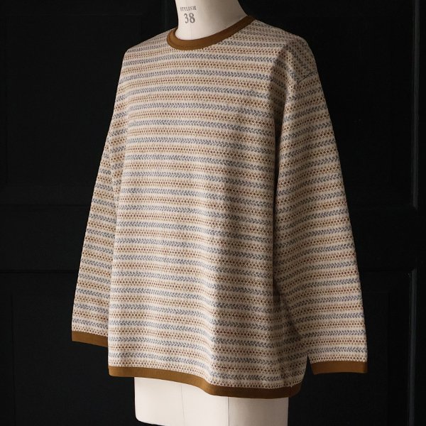 画像11: 「尾州」JAZZネップ マルチカラー ジャガード クルーネック ニットソー 【MADE IN JAPAN】『日本製』/ Upscape Audience