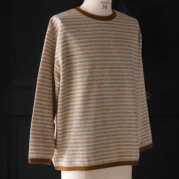 画像14: 「尾州」JAZZネップ マルチカラー ジャガード クルーネック ニットソー 【MADE IN JAPAN】『日本製』/ Upscape Audience