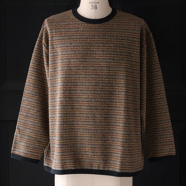 画像2: 「尾州」JAZZネップ マルチカラー ジャガード クルーネック ニットソー 【MADE IN JAPAN】『日本製』/ Upscape Audience