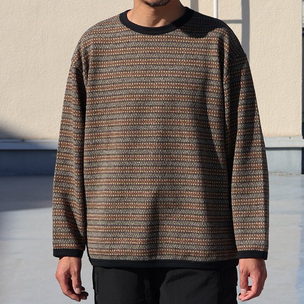 画像2: 「尾州」JAZZネップ マルチカラー ジャガード クルーネック ニットソー 【MADE IN JAPAN】『日本製』/ Upscape Audience