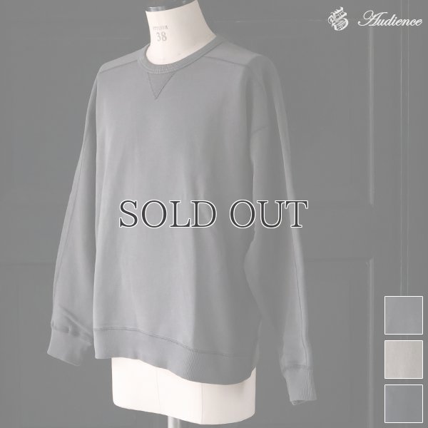 画像1: ピグメントヘビー裏起毛(14オンス)ミリタリースリーブ ガゼットクルーネック / Audience