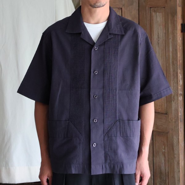 画像15: 綿麻キャンバス ハーフスリーブ オープンカラー キューバシャツ / Audience